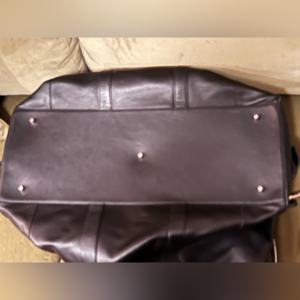 Coach Duffel Bag #5409, Black Leather, Vintage 2000’s, Gym or Travel, Expandable - Picture 6 of 12